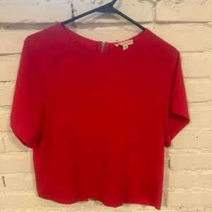 Box-y Hot Pink Shirt with Zipper/Open Back